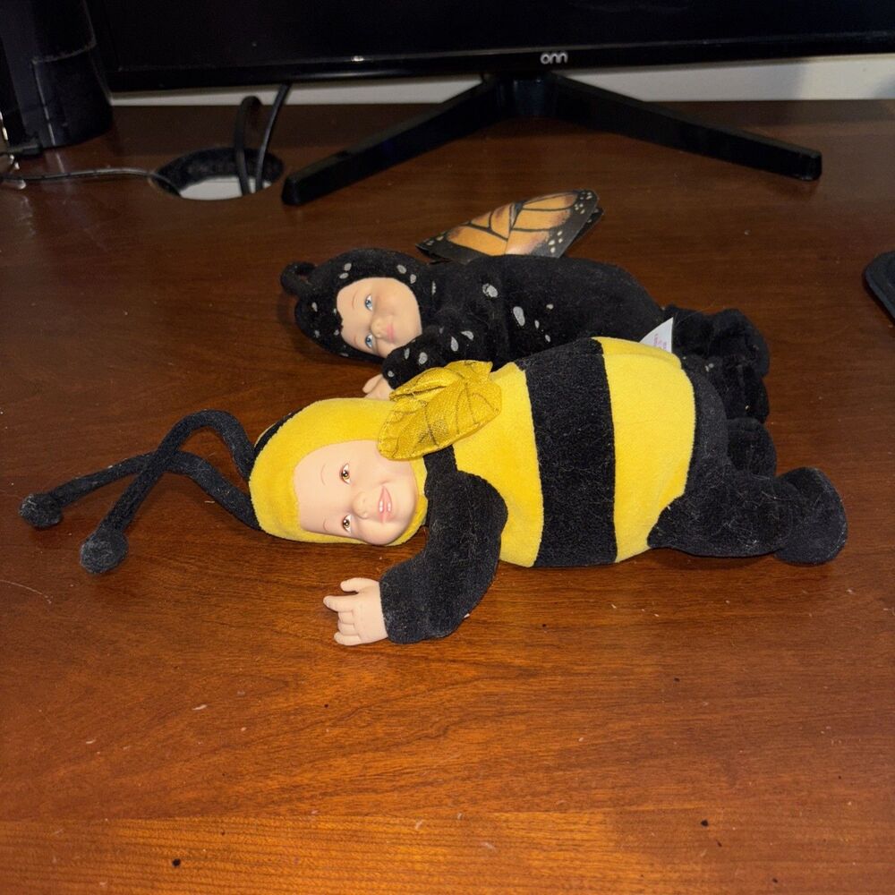 ANNE GEDDES Baby Bumblebee & Butterfly Collection 1997 Filled Plush Toys 9”